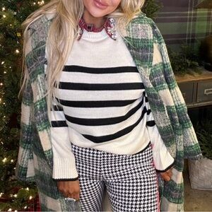 HYFVE Black and White Striped Sweater